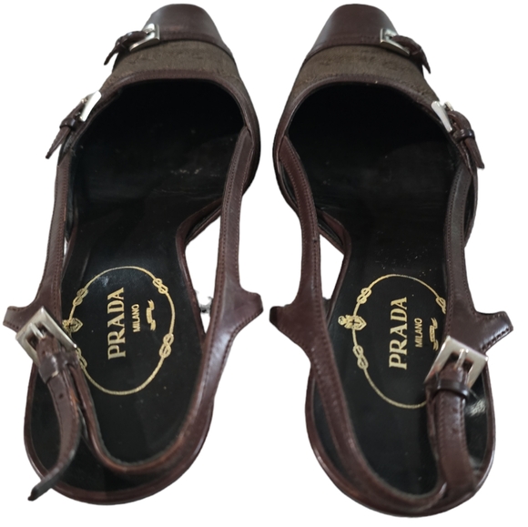 Authentic Vintage Prada Slingback Heels Size 36.5 - Picture 5 of 12